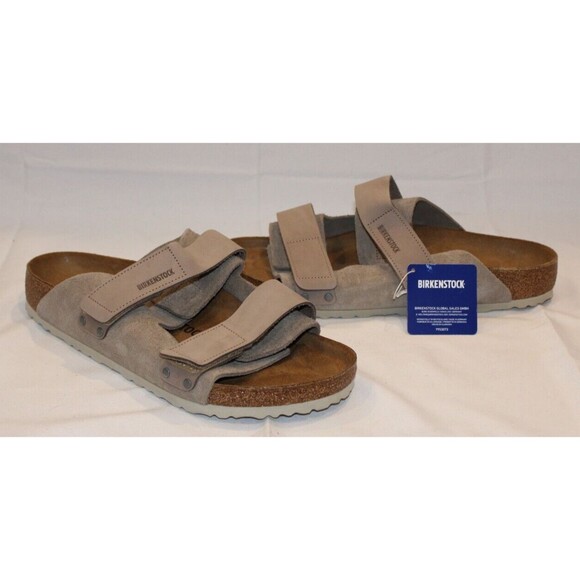 BIRKENSTOCK Uji Regular Fit Slide Sandal Digital TAN Genuine Leather Men - Picture 3 of 6